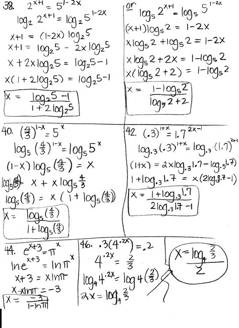 solving logarithmic equations worksheet answer key